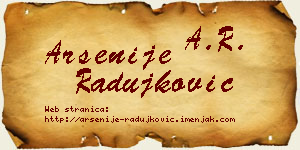 Arsenije Radujković vizit kartica
